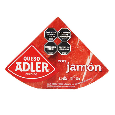 Queso Untable Adler Jamón 100g - Cremoso Argentino Sabor Jamón