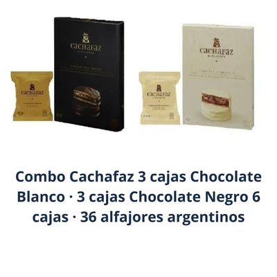 Combo Cachafaz — 36 Alfajores Argentinos | Chocolate Negro y Blanco