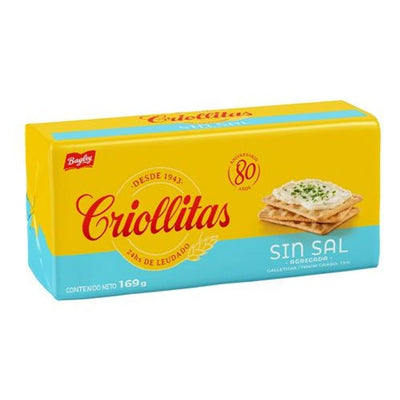 Galletitas Criollitas Sin Sal 169g - Crackers Sin Sal Agregada Argentinas