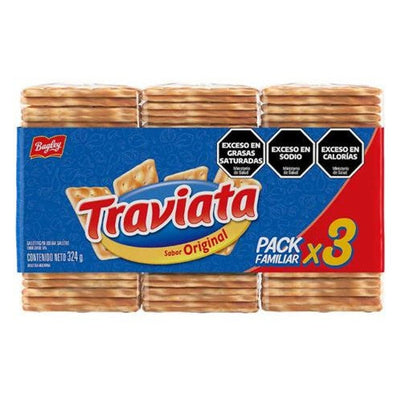Galletitas Crackers Traviata Pack x3 324g - Formato Familiar Argentino