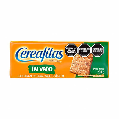 Galletitas Cerealitas Salvado 208g - Crackers Integrales con Fibra