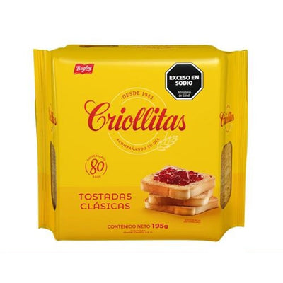 Tostadas Clásicas Criollitas 195g - Pan Tostado Argentino en México