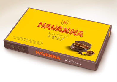 Alfajor Havanna Chocolate Negro. Caja de 6 unidades. Peso 330 Grs.