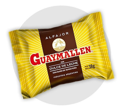 Alfajor Guaymallen chocolate. Paquete por 38 Grs.