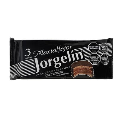 Alfajores Jorgelín Triple Chocolate 255g - Pack de 3 unidades de 85g en México