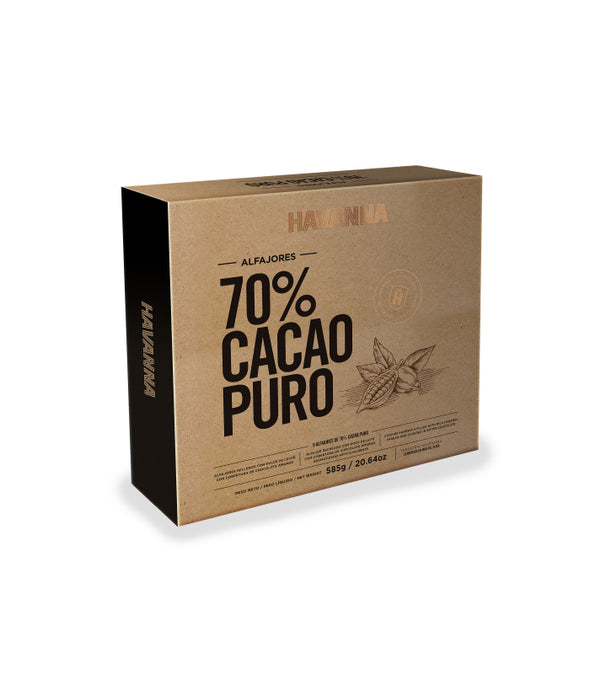 Alfajor Havanna 70% cacao. Peso neto 585 Grs.