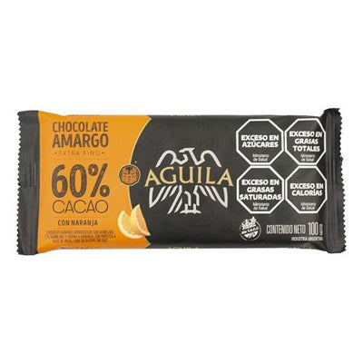 Chocolate Amargo 60% Cacao con Naranja Águila 100g