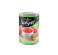 Tomate cubeteado Salsati con pure. Lata por 400 Grs.