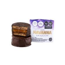 Alfajor Havanna sin azucar. Peso neto 630 Grs.