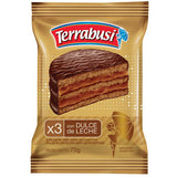 Alfajor Terrabusi Negro 70g con baño de chocolate y relleno de dulce de leche