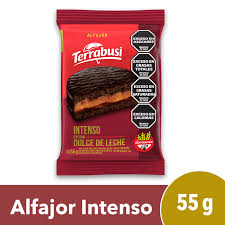 Alfajor Terrabusi Intenso chocolate negro. Por 55 grs