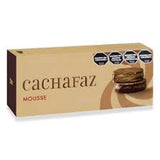 Caja de 6 alfajores Cachafaz de 300g con cobertura de chocolate negro y relleno de mousse de chocolate.