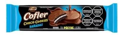 Galletitas Cofler Choco Cookies bañadas Vainilla. Envase de 105 Grs.