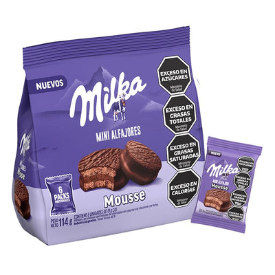 Mini Alfajores Milka Mousse x6 114g