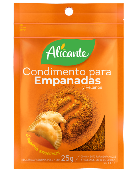 Condimento para empanadas Alicante. Paquete de 25 Grs.