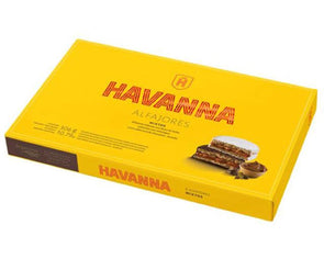 Alfajor Havanna mixto. Chocolate negro y merengue. Peso neto 306 Grs.