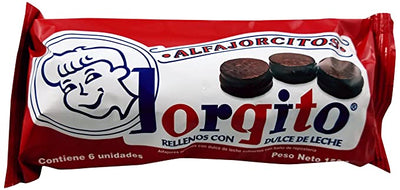 Mini Alfajores Jorgito Negros 155g - Bolsa de Bocaditos con Dulce de Leche